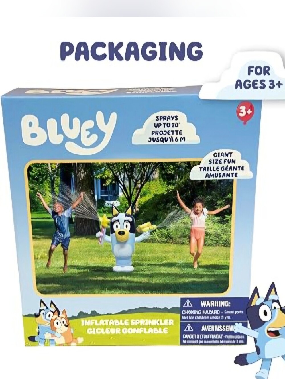 Bluey Giant 4Ft Inflatable Yard Sprinkler Kids Water Outdoor Fun Toy new